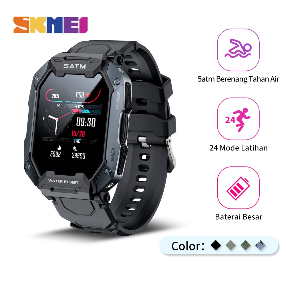 Jual Skmei Jam Smartwatch Anti Air 5atm Jam Pintar Pria 1.69inch Full