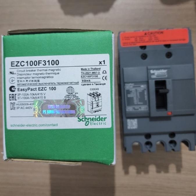 Jual MCCB EZC / Breaker EasyPact Schneider EZC100F 3P 60A, 75A, 80A ...