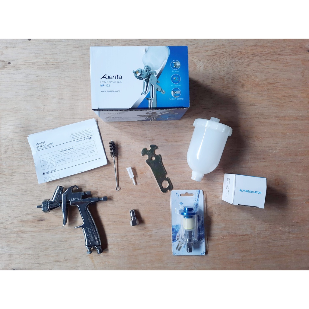Jual Spray Gun Auarita MP102 / MP-102 Nozzle 0.8 1.0 1.2 | Shopee Indonesia