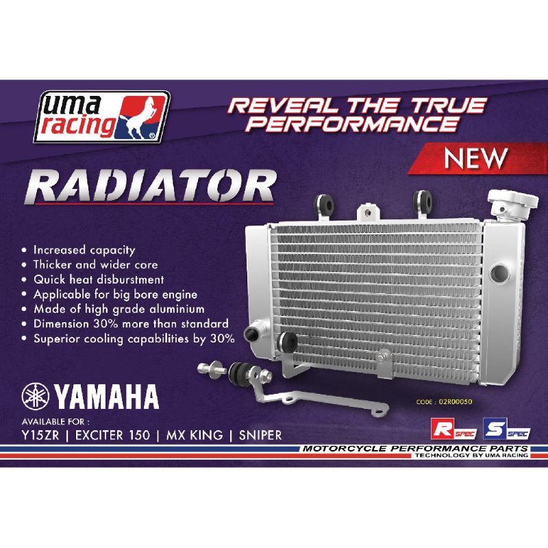Jual UMA RACING RADIATOR UNTUK MX-KING ( LEBIH BESAR 30% DARI STANDAR ...