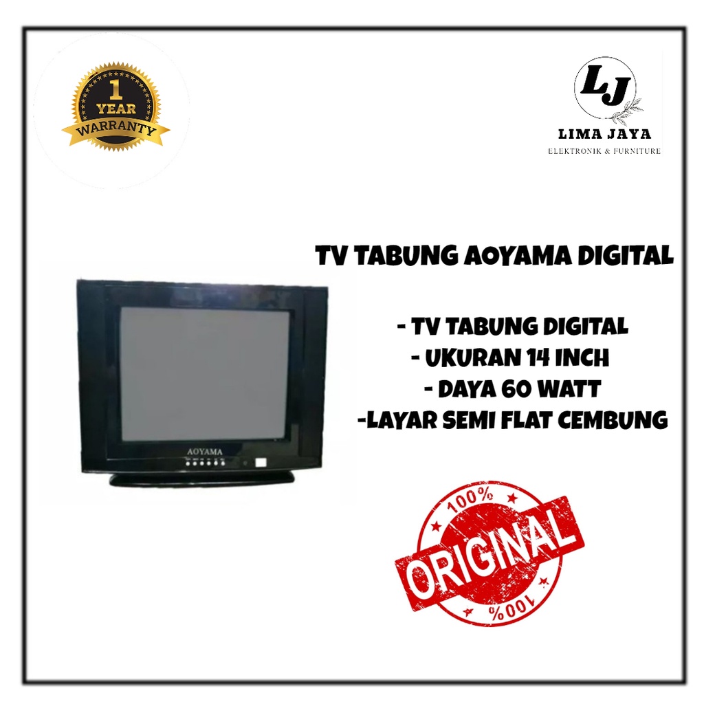 Jual TV Tabung Aoyama Digital 14 inch TV Tabung Semi Flat Cembung