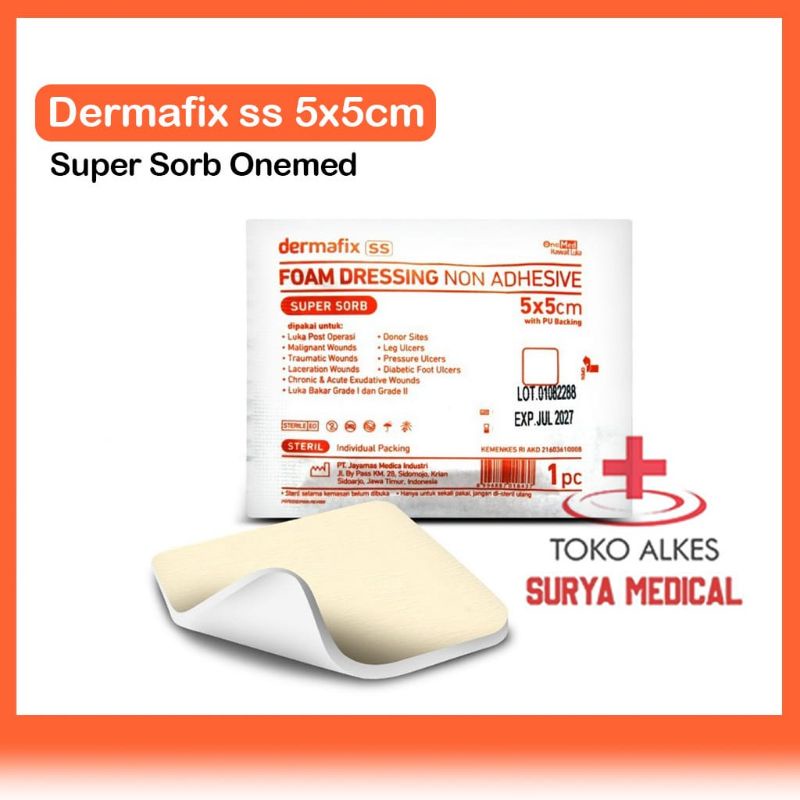 Jual Foam Pembalut Luka 5x5cm Dermafix SS Foam Dressing Non Adhesive