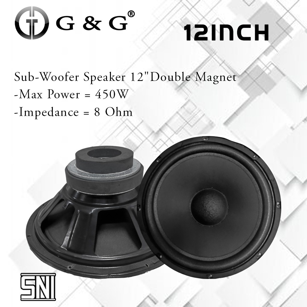 Jual Speaker Subwoofer 12 inch Double Magnet G&G - Speaker 12