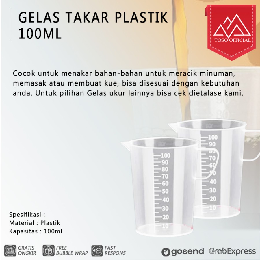 Jual Gelas Ukur Gelas Takar Plastik 100ml Gagang Measure Jug Measuring Cup Shopee Indonesia 9269