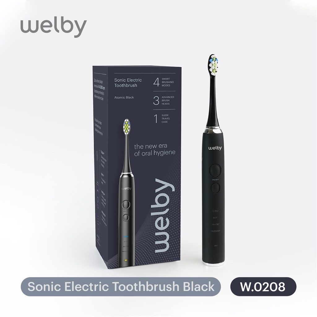 Jual Welby Electric Toothbrush PRO Black W0208 Sikat Gigi Elektrik