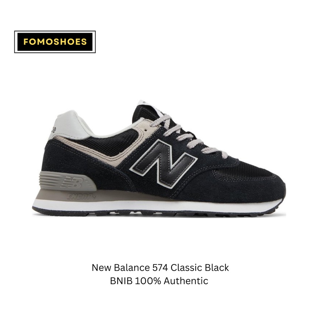 Jual Sepatu New Balance 574 Black Grey Ml574egk Shopee Indonesia