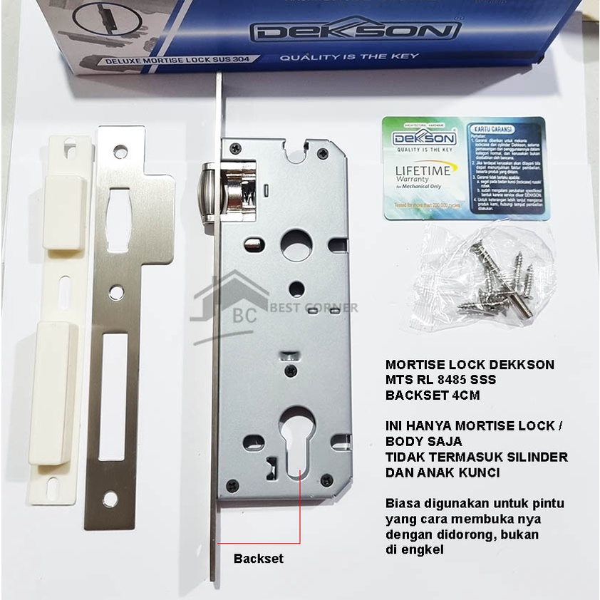 Jual Mortise Lock Body Pelor / Roller Dekkson 40 mm MTS RL DL 8485 SSS ...
