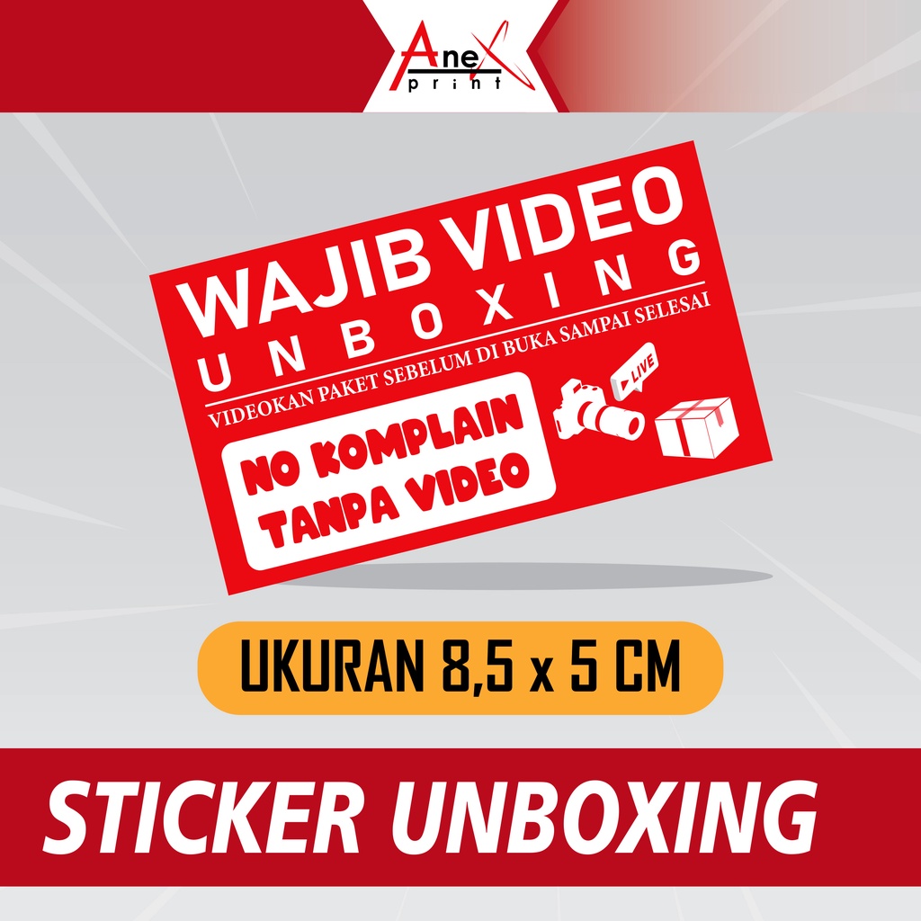 STICKER WAJIB VIDEO UNBOXING MURAH / STIKER PECAH BELAH KEMASAN OLSHOP / LABEL PENGIRIMAN AWAS PECAH