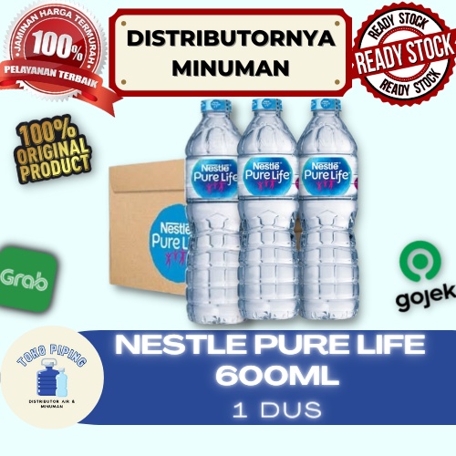 Jual Nestle Pure Life 600ml 1 Dus Isi 24 Botol Nestle Pure Life Air Mineral Asli 600ml 1 