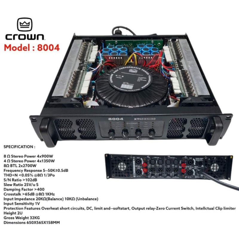 Jual POWER CROWN 8004 4CH 1300 WATT AMPLIFIER LAPANGAN Shopee Indonesia