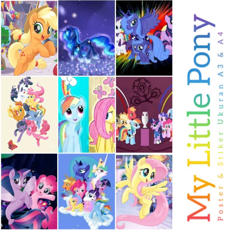 Jual Sticker Poster My Little Pony Kuda Poni stiker Vynil lukisan ...