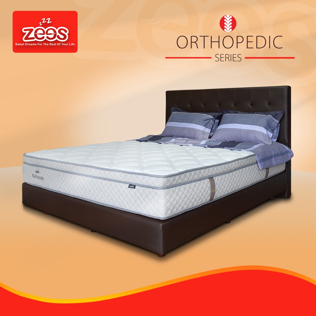 Jual Zees Spring Bed Kasur Refresh off white Orthopedic, Full Set ...