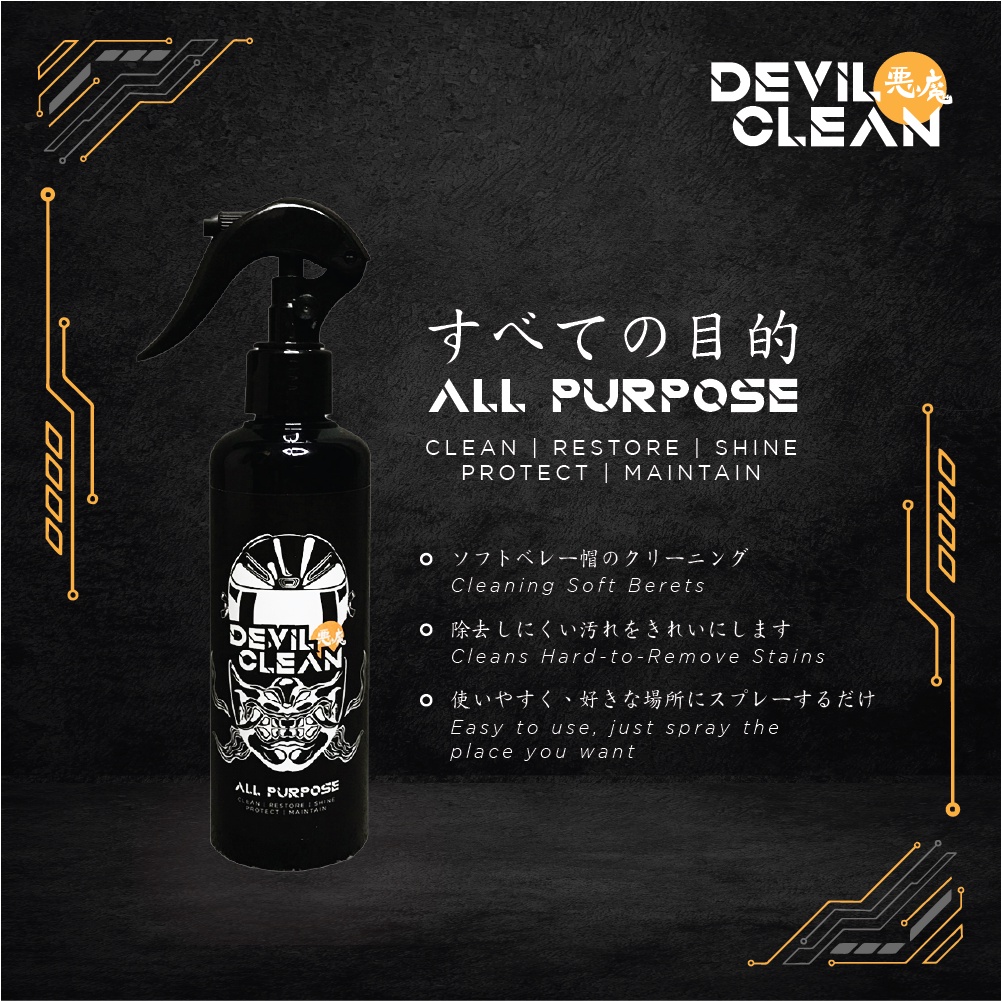 Jual DEVIL CLEAN ALL PURPOSE 250ml Free Microfiber Cloth (Random Color ...