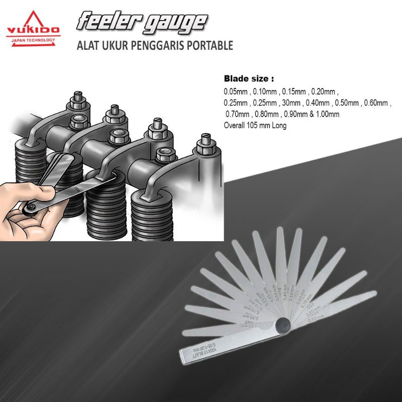 Jual YUKIDO Feller gauge Feeler gauge 13 blades / Puller gauge