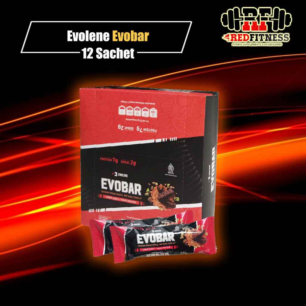 Jual Evolene Evobar Box 12 Sachet (264gr) / Evo Bar Protein Bar Cemilan ...
