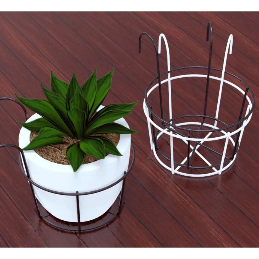 Jual Lj Rak Pot Tanaman Gantung Bahan Besi Pagar Balkon Bunga Shopee Indonesia