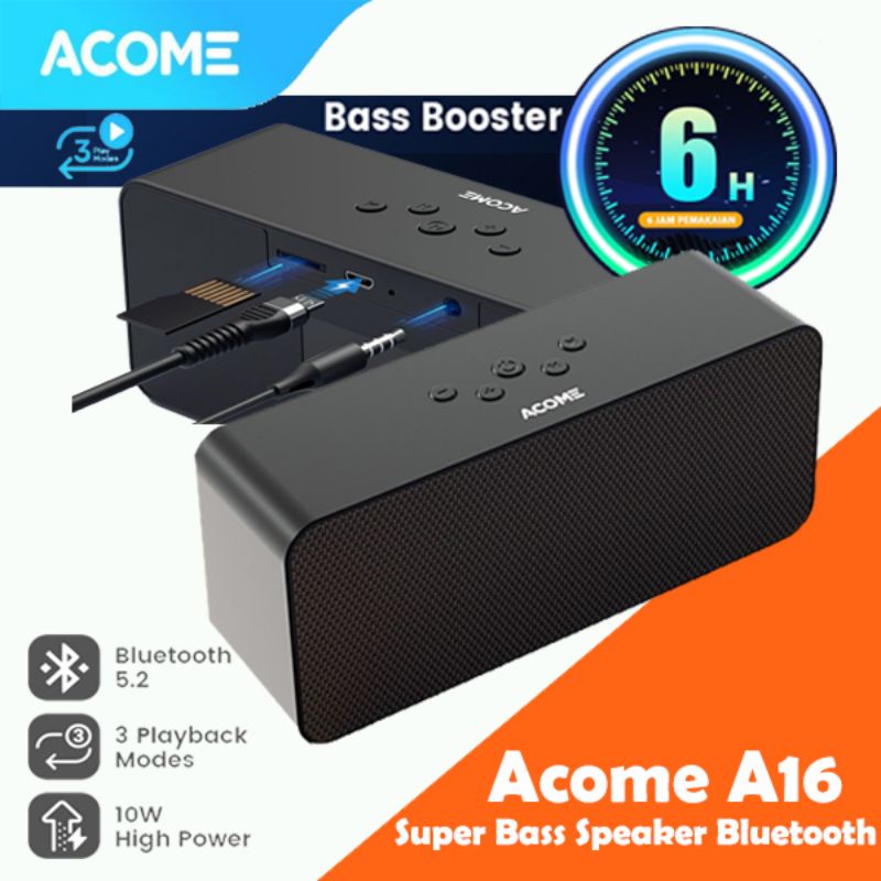 Jual Acome A Super Bass Speaker Bluetooth W High Power