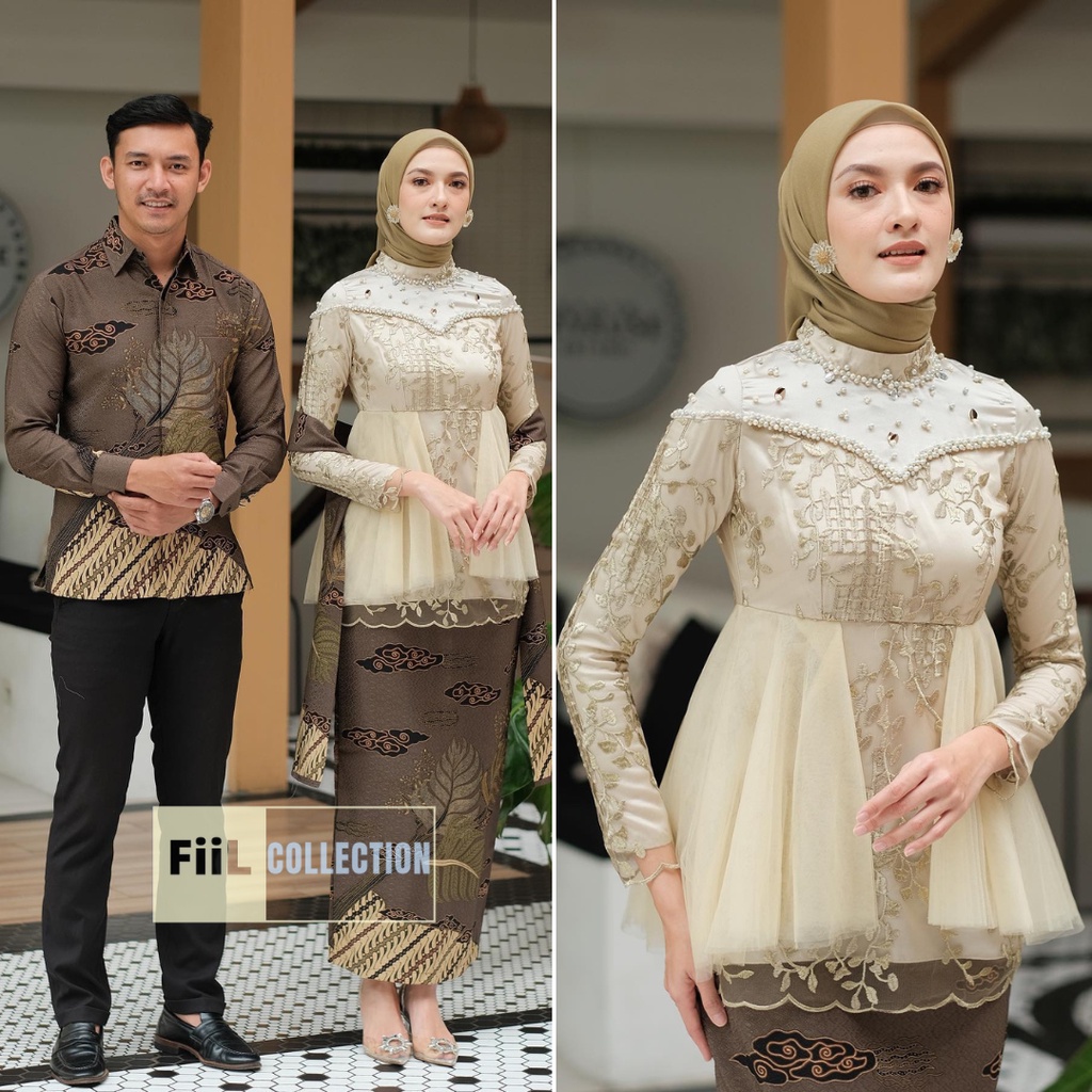 Jual New Arrival Set Couple Kebaya Ameera Warna Nude Lamaran Tunangan Wisuda Kondangan Modern