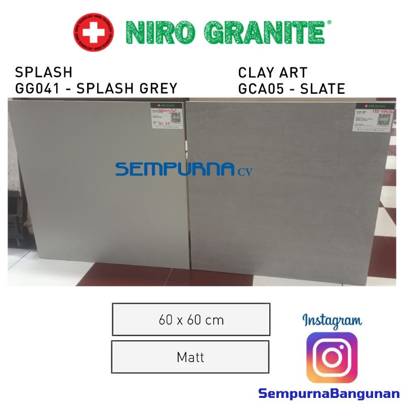 Jual Niro Granite Granit KW1 GG041 Splash Grey GCA05 Clay Art Slate