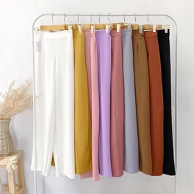 Basic Kulot Scuba Highwaist Tanpa Karet