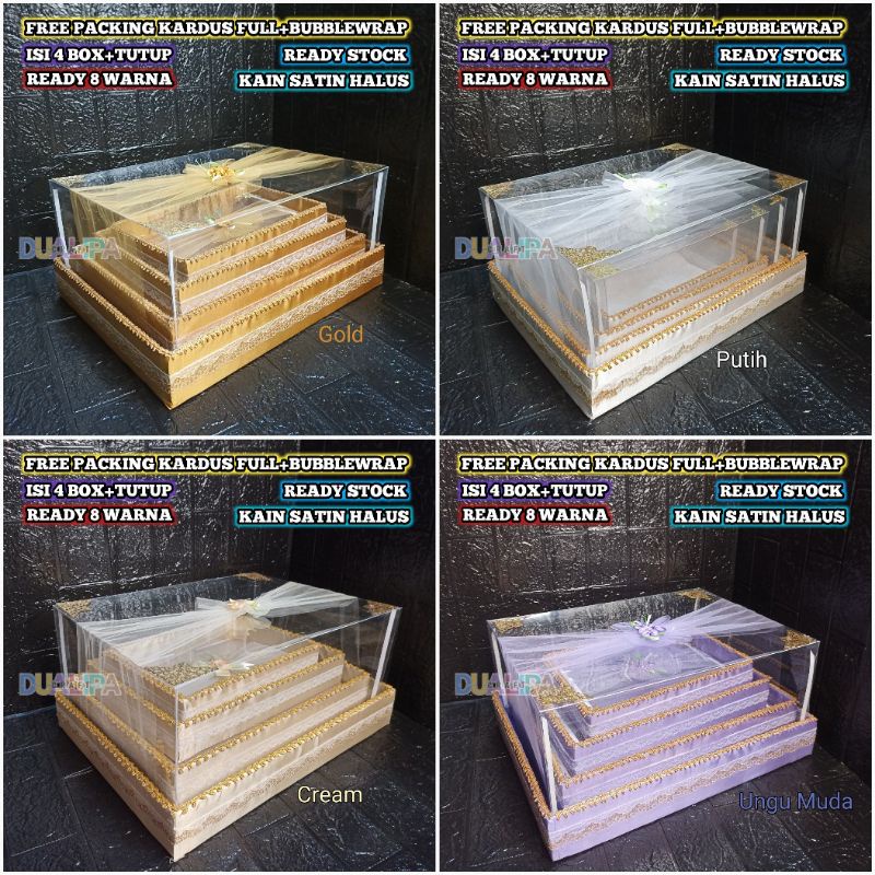 Jual Box Mahar Seserahan Pernikahan Lamaran Bawaan Pengantin Isi 4 ...