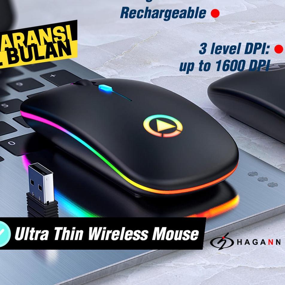 Jual Model Update Mouse Wireless Silent Click Rechargeable Laptop ...