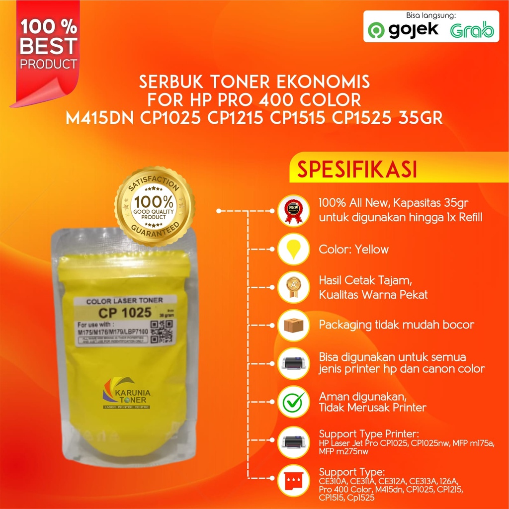 Jual Serbuk Toner Ekonomis For HP Pro 400 Color M415dn CP1025 CP1215 ...