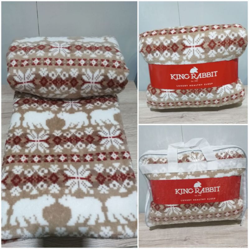 Jual King Rabbit Thermal Blanket Selimut Fleece 150 x200 cm | Shopee ...