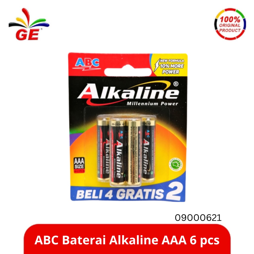 Jual ABC - Baterai Alkaline AAA 6 pcs 09000621 | Shopee Indonesia