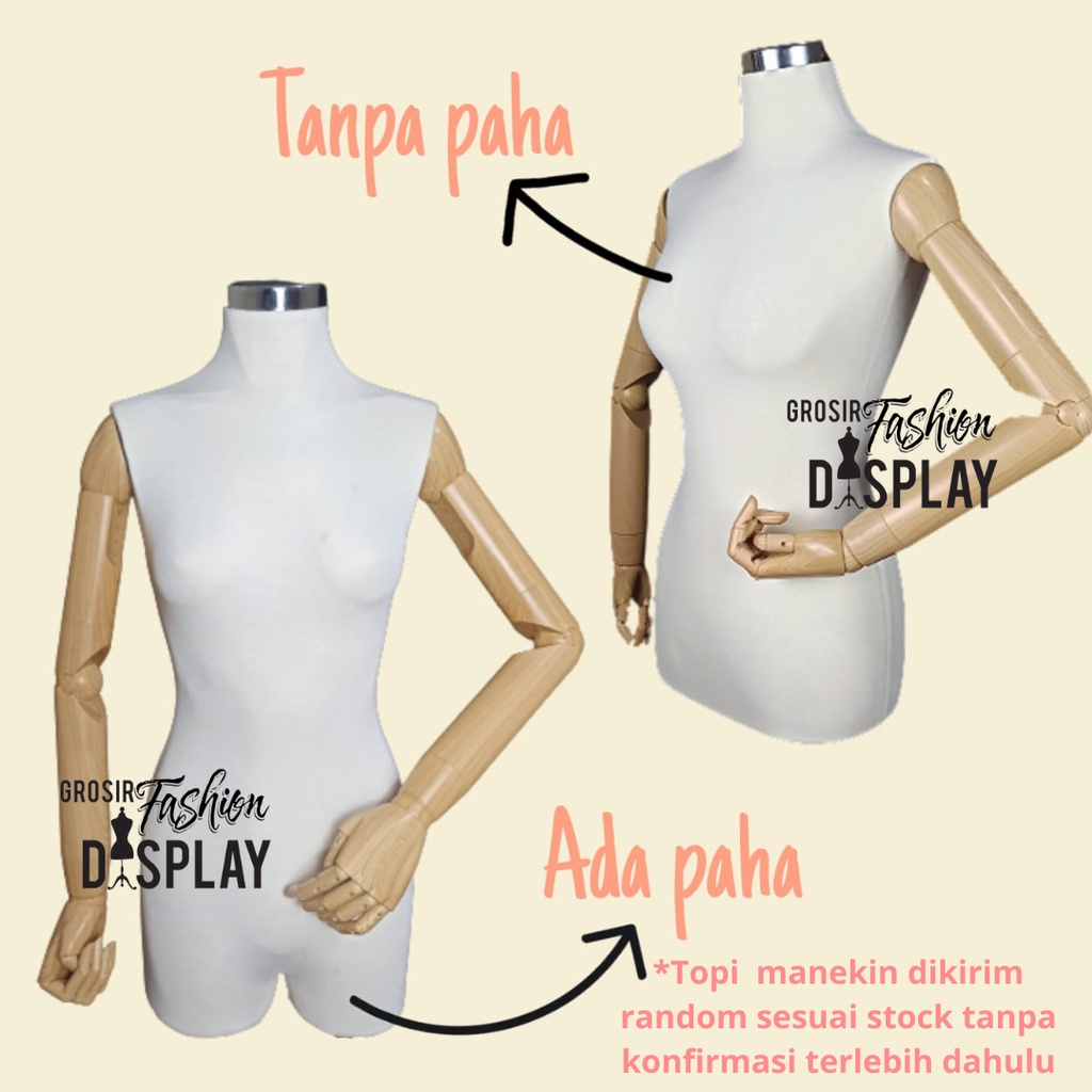 Jual Patung Manekin DM Tanpa Kepala Setengah Badan Tusuk Jarum Tangan