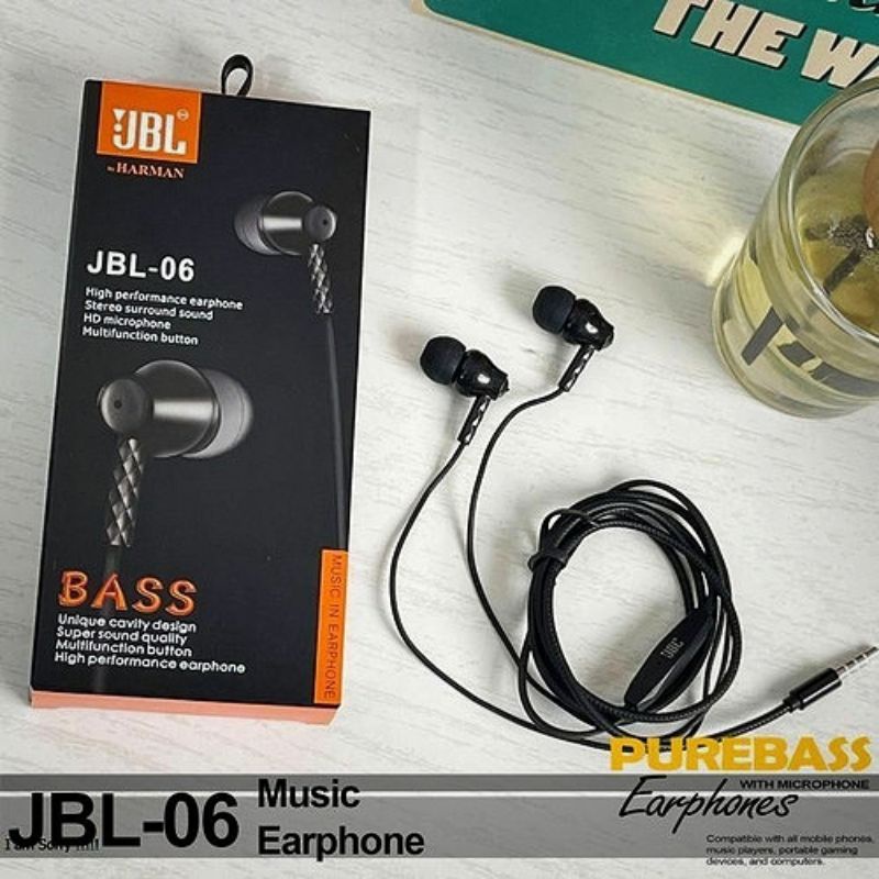 HANDSFREE SUPER MEGA BASS MUSIC SHOCK EARPHONE JBL STYLISH DESIGN BASS  STEREO