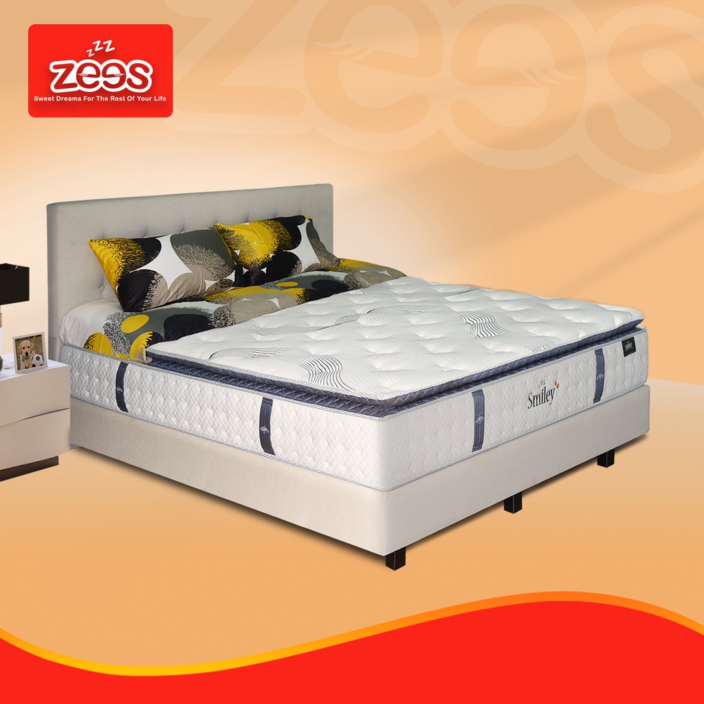 Jual Zees Spring Bed Kasur Smiley off white Emoticons - Mattress Only ...
