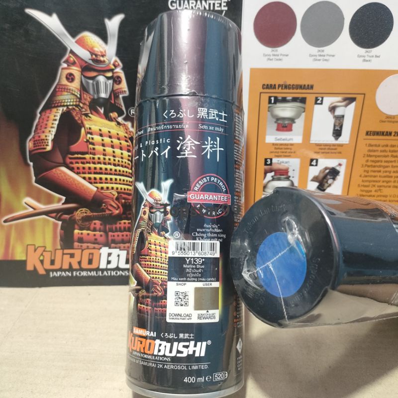 Jual Pilok Pilox Cat Samurai Marine Blue Biru Glossy Y139 139 400ml Cat ...