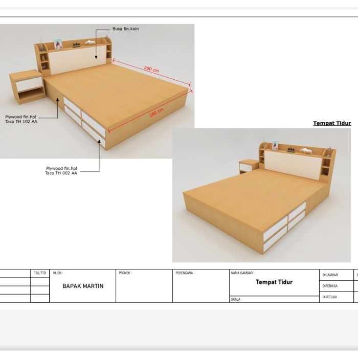 Jual Dipan Ranjang Tempat Tidur Laci Minimalis Modern Hpl Shopee Indonesia 0769