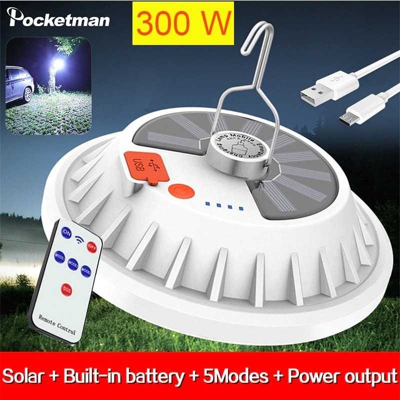 Jual Lampu LED Camping Solar Panel Lantern 300 W 120 LED tenaga sinar