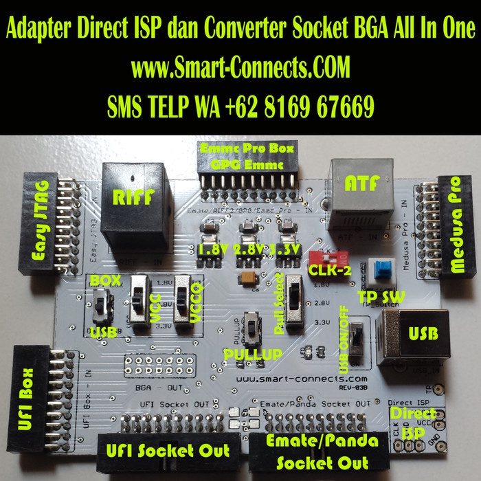 Jual Promo Adapter Direct Emmc Ufi Easy Jtag Atf Riff Medusa Pro