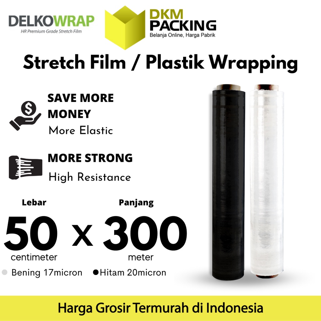 Jual Plastik Wraping Stretch Film 50cm X 300m DELKOWRAP WRAPPING TEBAL ...