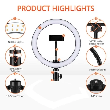 Ringlight Selfie Vlog LED Rgb 26CM 33CM Lampu Selfie Tiktok Vlogger LED Rainbow