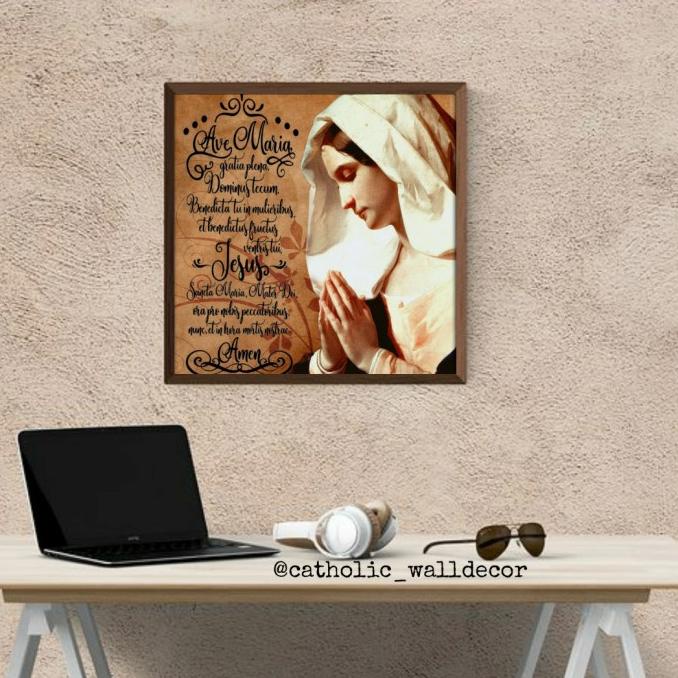 Jual Hiasan Dinding Rohani Katolik Gambar Bunda Maria Doa Ave Maria ...