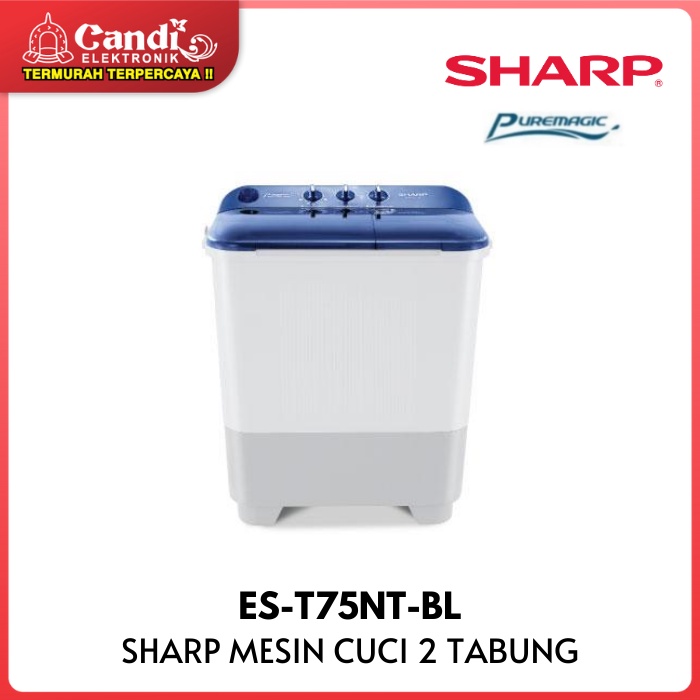Jual SHARP WASHING MACHINE TWIN TUB EST75NTBL Shopee Indonesia