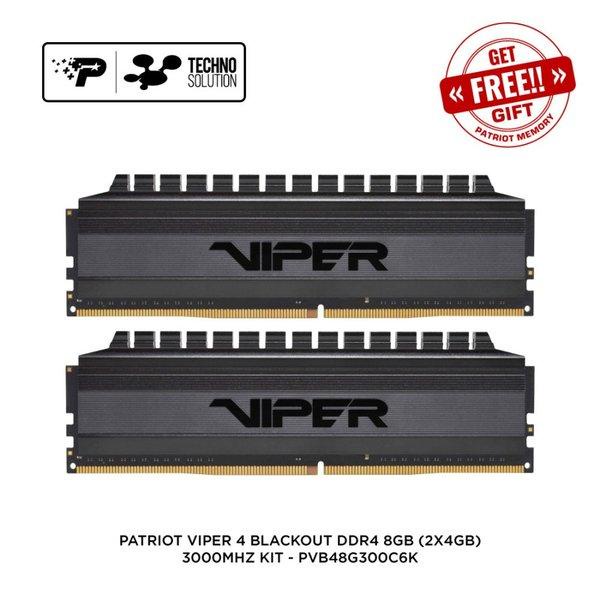 Jual Patriot Viper 4 Black Ddr4 8Gb (2X4Gb) 3000Mhz Memory Ram Pc ...