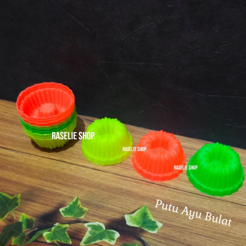 Jual Set 12pcs Cetakan Plastik Putu Ayu Bulat Puding Agar Jelly Bolu