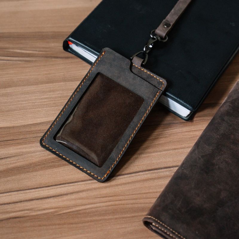 Jual REVEN LEATHER Id Card Holder Name Tag Pria Wanita Arca Lanyard