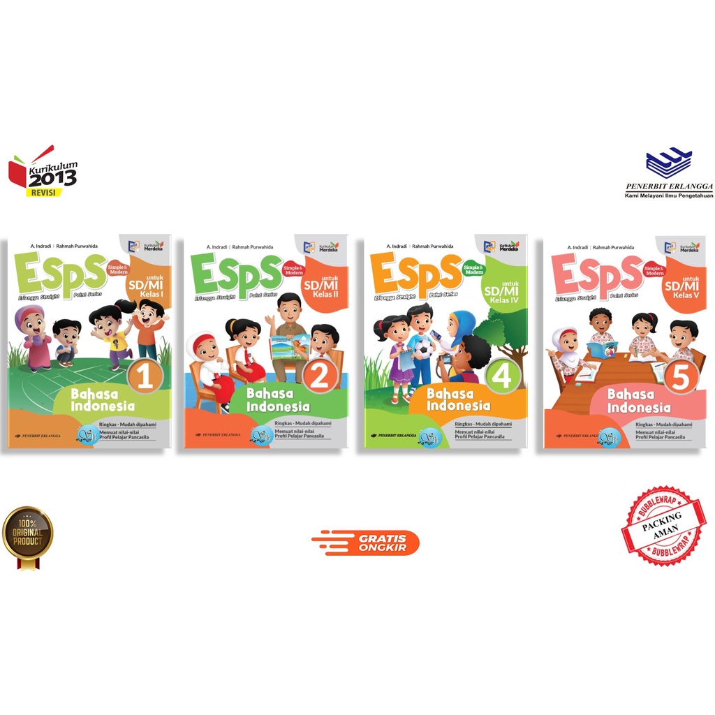 Jual ESPS BAHASA INDONESIA KELAS 1,2,4,5 KURIKULUM MERDEKA ERLANGGA ...