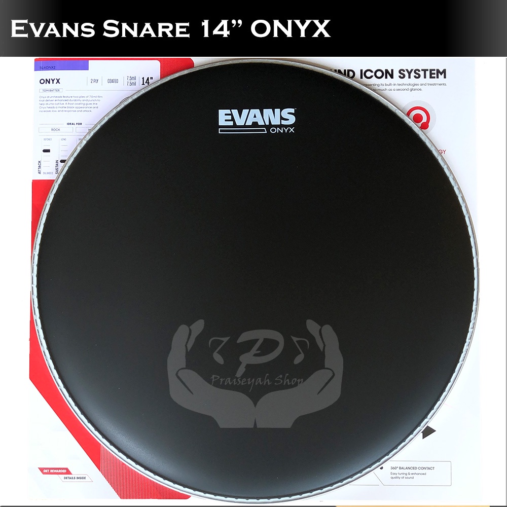 Jual Evans Onyx Snare 14" Head Drum Black Coated Original Shopee
