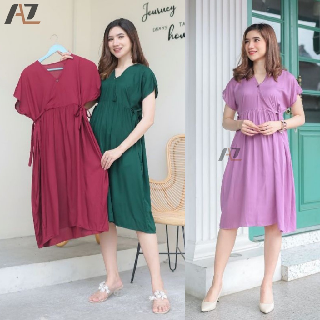 Jual Daster Kimono Polos Ruffle Busui Remaja Dewasa Tali Samping / Baju