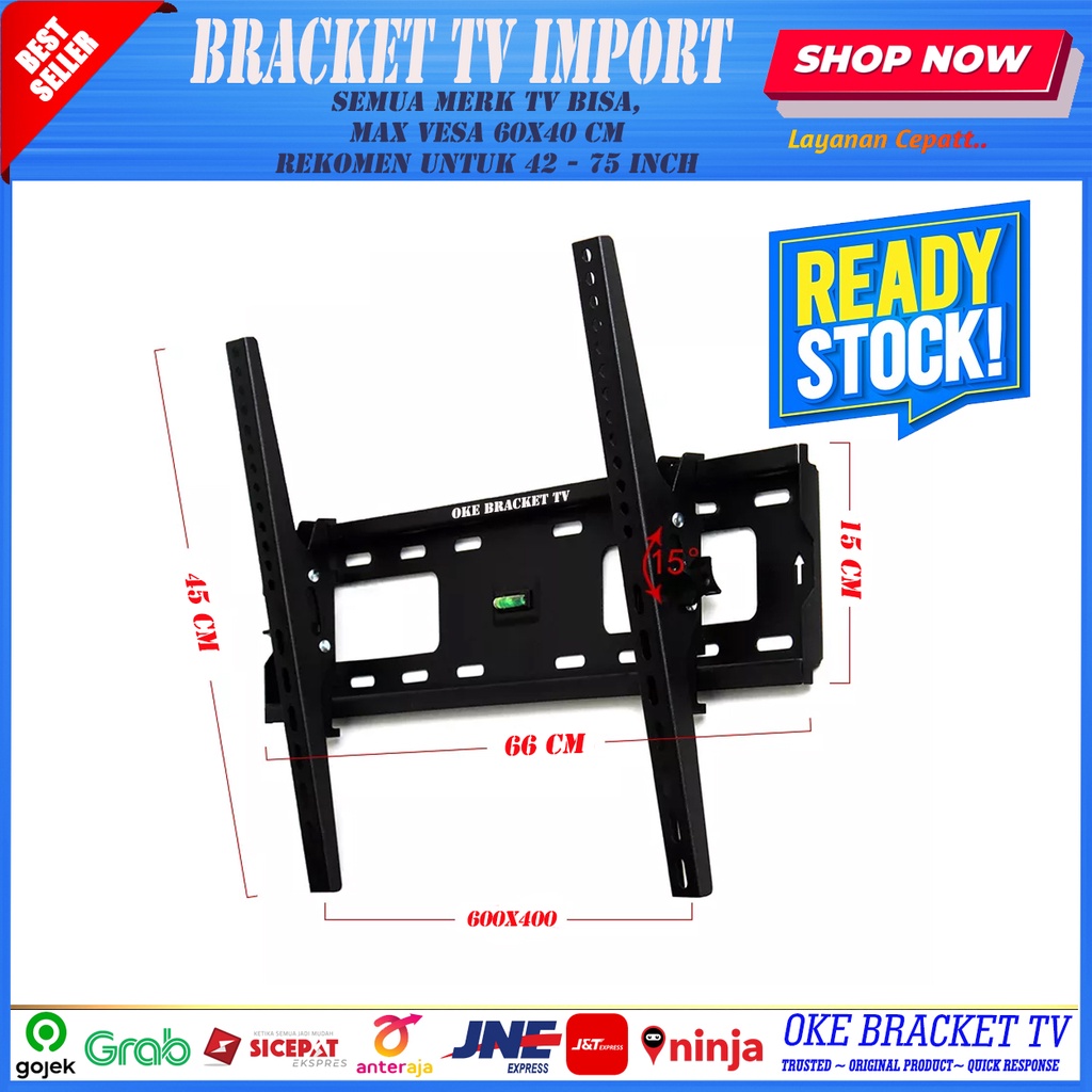 Jual Bracket Bereket Braket Tv Led Lcd Dinding Inch Tv Wall Mount Shopee Indonesia