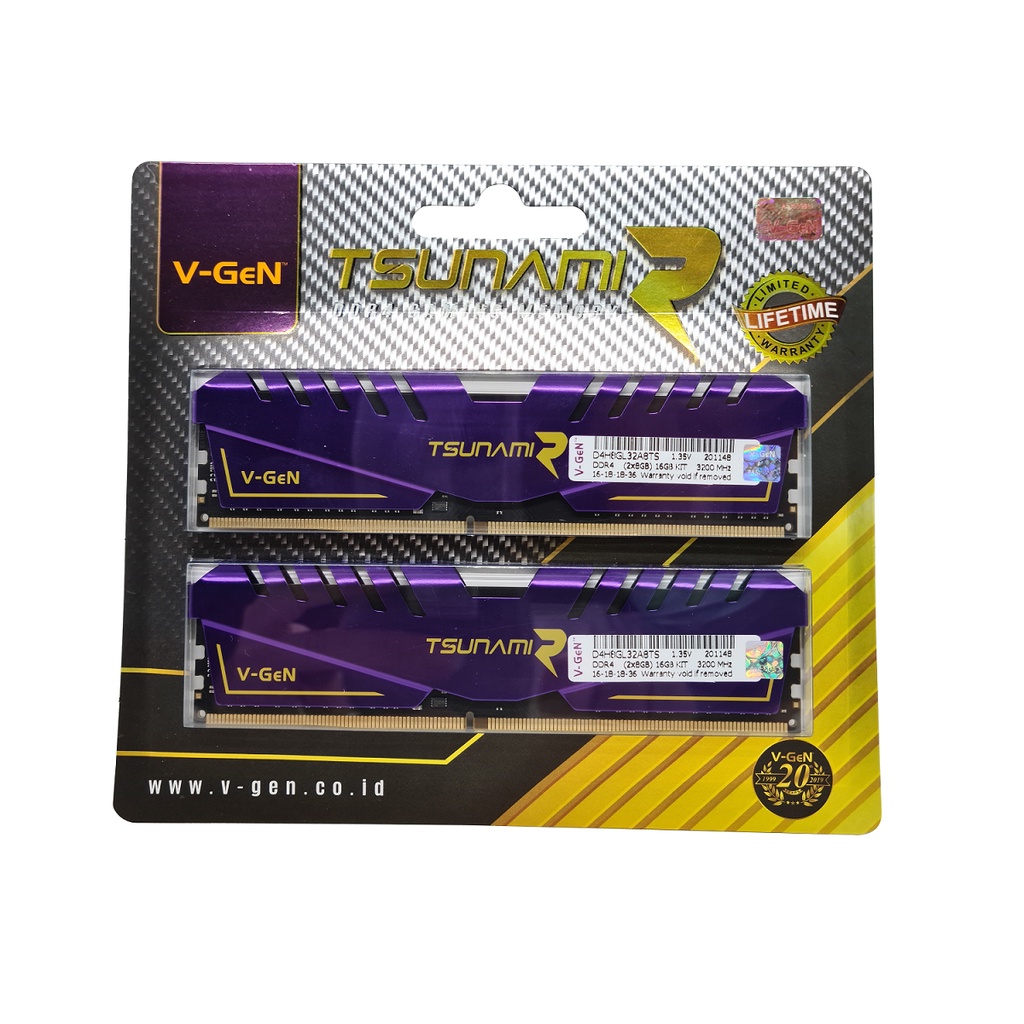 DDR4 8GB 16GB 32GB 64GB 2666MHz 3000MHz 3200MHz 3333MHz 4400MHz 4600MHz  V-GeN Tsunami RAM GAMING