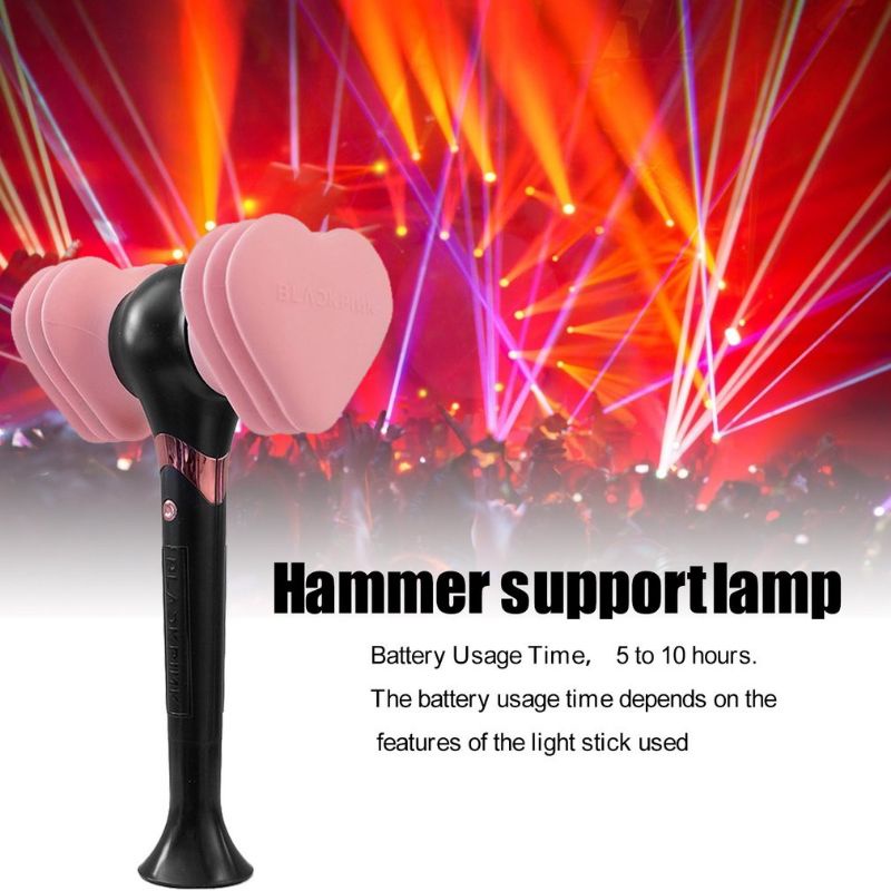 Blackpink Light Stick Heart Hammer Shaped Kpop Led Lamp Stick Concert Lamp Fluorescent Stick