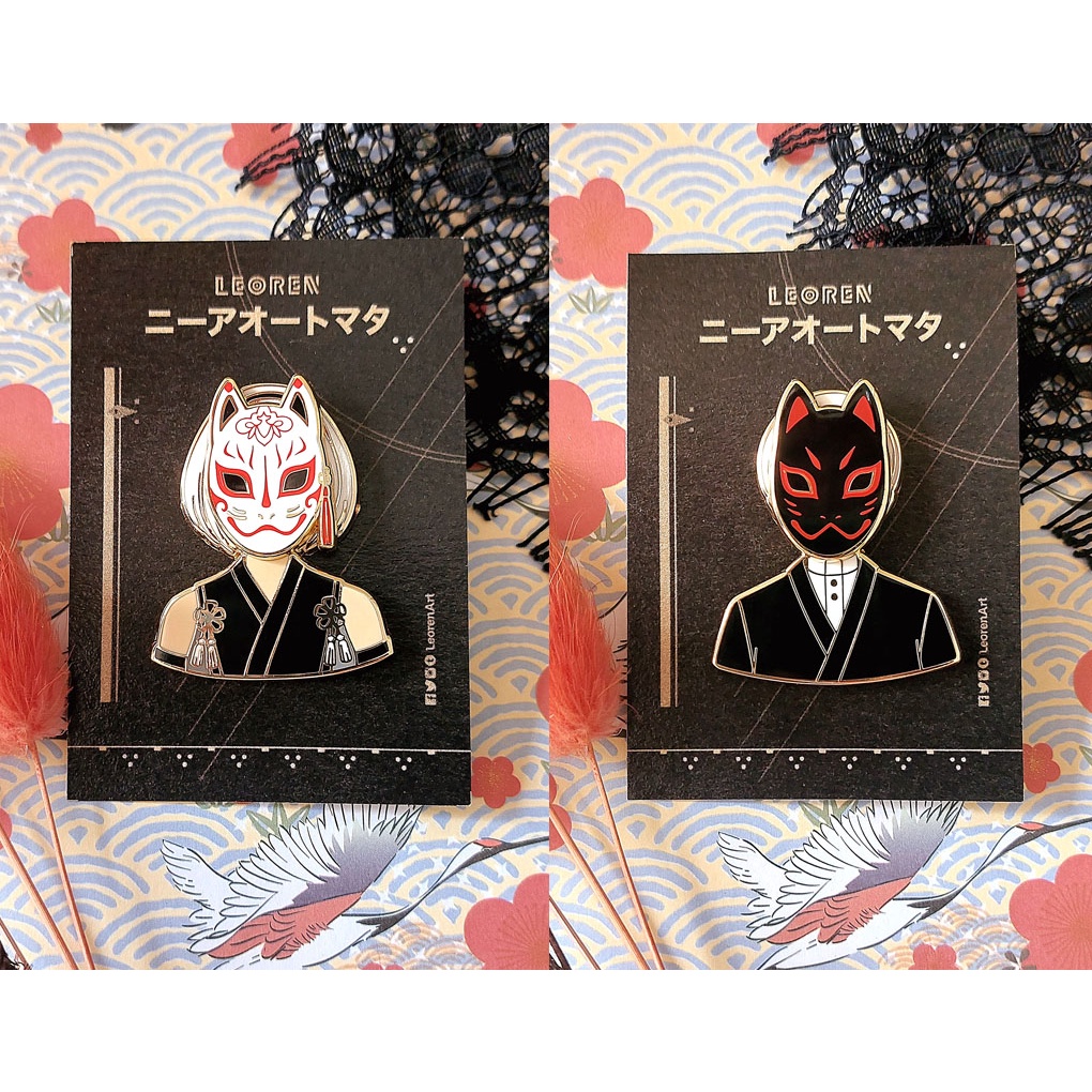 Jual Nier Automata - Special Mask Pin // 2B-9S // - Hard Enamel Pin ...